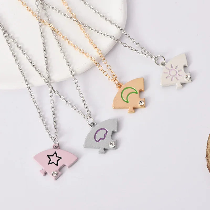 Collar Best Friends de Sol, Luna, Estrella y Nube para 4 Personas