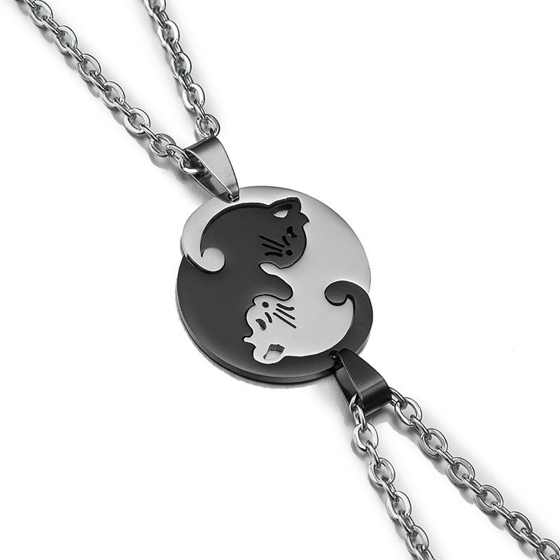 Collares magnéticos de gatos con corazón para 2 personas