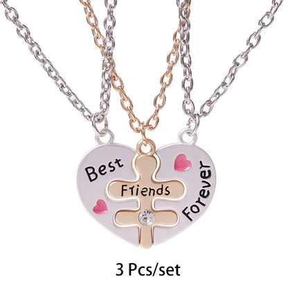 Collar Besties Forever de Corazón para 3 Amigas