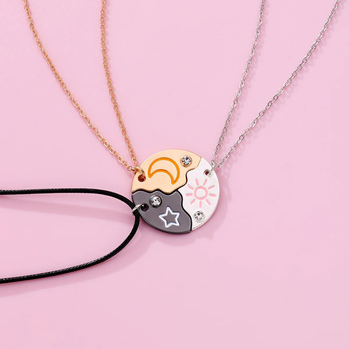 Collares Best Friends de Sol, Luna y Estrella para 3 Personas