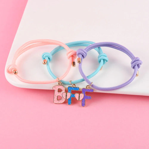 Pulseras BFF de Corazón para 3 Amigas