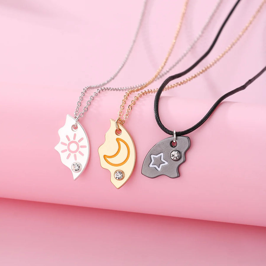 Collares Best Friends de Sol, Luna y Estrella para 3 Personas