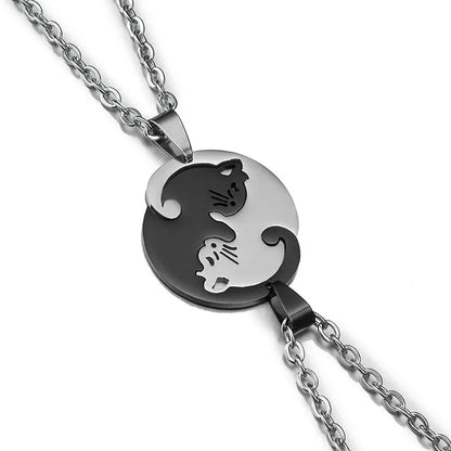 Collares magnéticos de gatos con corazón para 2 personas