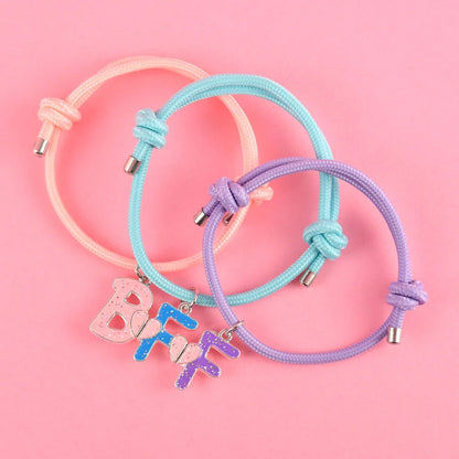 Pulseras BFF de Corazón para 3 Amigas