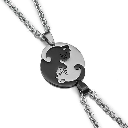 Collares magnéticos de gatos con corazón para 2 personas