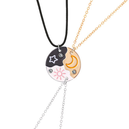 Collares Best Friends de Sol, Luna y Estrella para 3 Personas