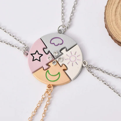 Collar Best Friends de Sol, Luna, Estrella y Nube para 4 Personas