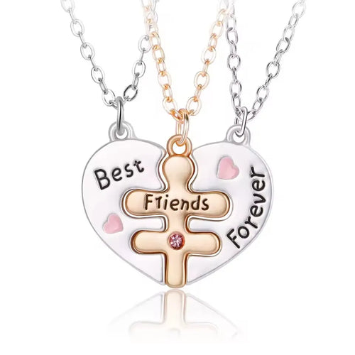 Collar Besties Forever de Corazón para 3 Amigas