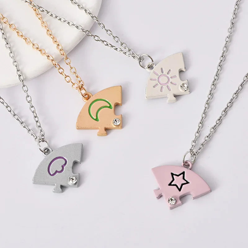 Collar Best Friends de Sol, Luna, Estrella y Nube para 4 Personas