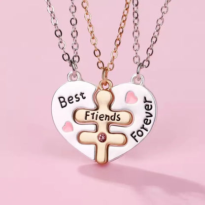 Collar Besties Forever de Corazón para 3 Amigas