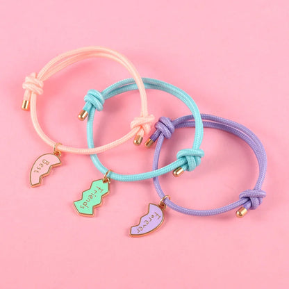 Pulseras Besties de corazón para 3 personas