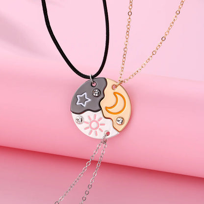 Collares Best Friends de Sol, Luna y Estrella para 3 Personas