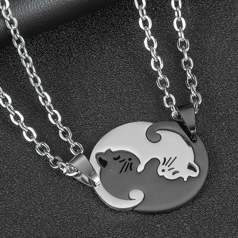 Collares magnéticos de gatos con corazón para 2 personas