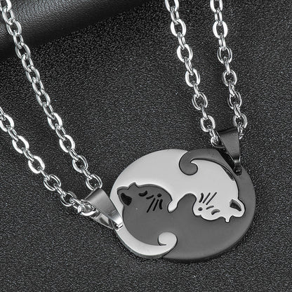 Collares magnéticos de gatos con corazón para 2 personas